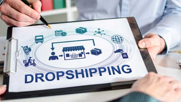 Tablet mostrando imagen de dropshipping