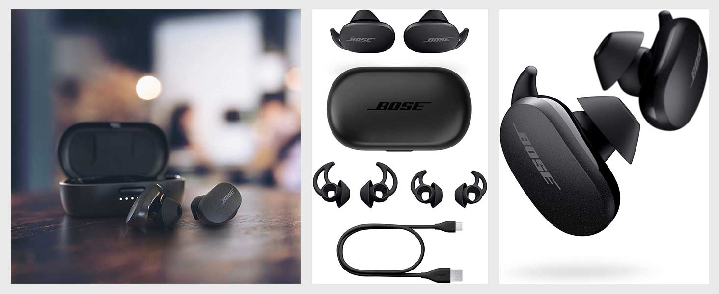 Bose Auriculares QuietComfort con cancelación de ruido, auriculares  inalámbricos verdaderos con control de voz, color negro