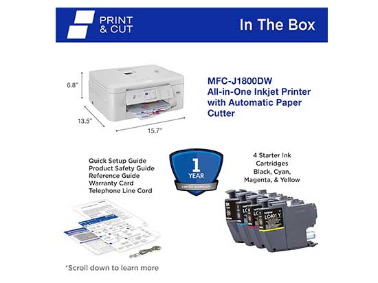 Reseña de Brother Print & Cut MFC-J1800DW Impresora Brother Print & Cut MFC-J1800DW
