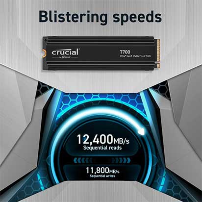 Descubre el Crucial T700 4TB Gen5 NVMe M.2 SSD Crucial T700 4TB Gen5 NVMe