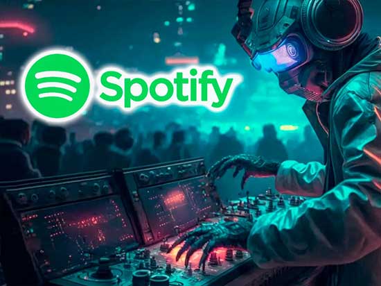 DJ con logo de spotify