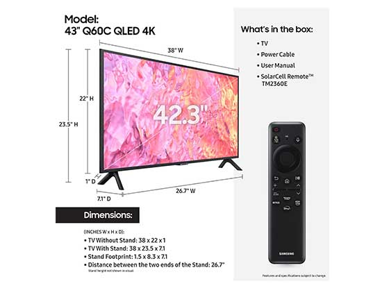 Descubre lo mejor con SAMSUNG 43 pulgadas QLED 4K Q60C Series Quantum SAMSUNG QLED 4K Q60C