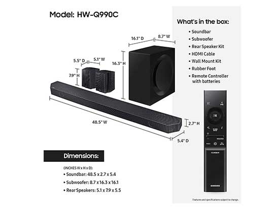 SAMSUNG Barra de Sonido HW-Q990C de 11.1.4 Canales Reseña SAMSUNG HW-Q990C