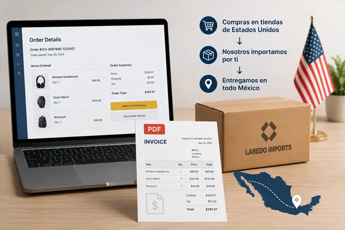 Comprobante de compra para importar productos a México